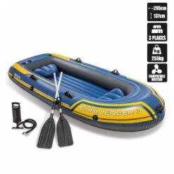 BATEAU GONFLABLE INTEX CHALLENGER 3 + 2 RAMES + GONFLEUR 7 BATEAU GONFLABLE INTEX CHALLENGER 3 + 2 RAMES + GONFLEUR -Nauti Games Boutique bateau gonflable intex challenger 3 2 rames gonfleur 1