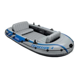 BATEAU GONFLABLE INTEX EXCURSION 4 + 2 AVIRONS + GONFLEUR -Nauti Games Boutique bateau gonflable intex excursion 4 2 avirons gonfleur 4