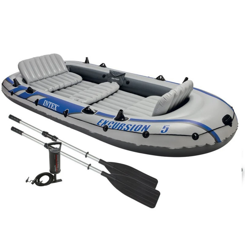 BATEAU GONFLABLE INTEX EXCURSION 5 + 2 AVIRONS + GONFLEUR 2 BATEAU GONFLABLE INTEX EXCURSION 5 + 2 AVIRONS + GONFLEUR – Image 2