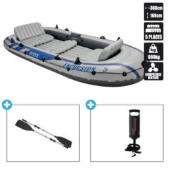 BATEAU GONFLABLE INTEX EXCURSION 5 + 2 AVIRONS + GONFLEUR 8 BATEAU GONFLABLE INTEX EXCURSION 5 + 2 AVIRONS + GONFLEUR -Nauti Games Boutique bateau gonflable intex excursion 5 2 avirons gonfleur 2