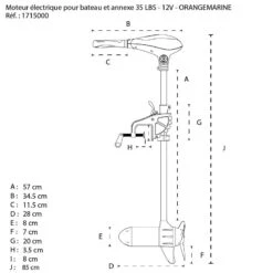MOTEUR ÉLECTRIQUE ORANGE MARINE 35 LBS 12V -Nauti Games Boutique moteur electrique oma 35 lbs 2
