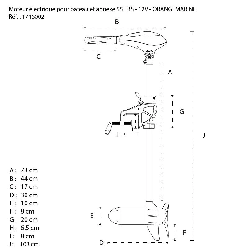 MOTEUR ÉLECTRIQUE ORANGE MARINE 55 LBS 12V 3 MOTEUR ÉLECTRIQUE ORANGE MARINE 55 LBS 12V – Image 3