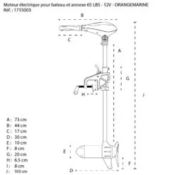 MOTEUR ÉLECTRIQUE ORANGE MARINE 65 LBS 12V 14 MOTEUR ÉLECTRIQUE ORANGE MARINE 65 LBS 12V -Nauti Games Boutique moteur electrique oma 65 lbs 5