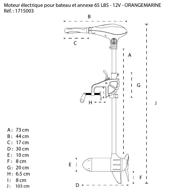 MOTEUR ÉLECTRIQUE ORANGE MARINE 65 LBS 12V 6 MOTEUR ÉLECTRIQUE ORANGE MARINE 65 LBS 12V – Image 6