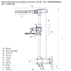 MOTEUR ÉLECTRIQUE BRUSHLESS ORANGE MARINE 120 LBS 24V -Nauti Games Boutique moteur electrique pour bateau et annexe brushless 120 lbs 24v orangemarine 2