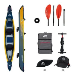 PACK KAYAK GONFLABLE AQUA MARINA TOMAHAWK AIR-K 2P + 2 PAGAIES