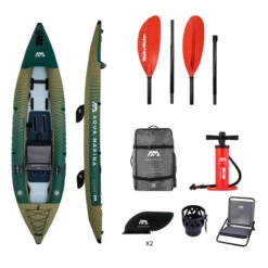 PACK KAYAK GONFLABLE CALIBER PECHE AQUA MARINA + PAGAIE WOW ALU 4 PARTIES
