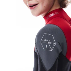 SHORTY JOBE BOSTON 2MM ENFANT BACKZIP ROUGE M -Nauti Games Boutique shorty jobe boston 2mm enfant backzip rouge m 3